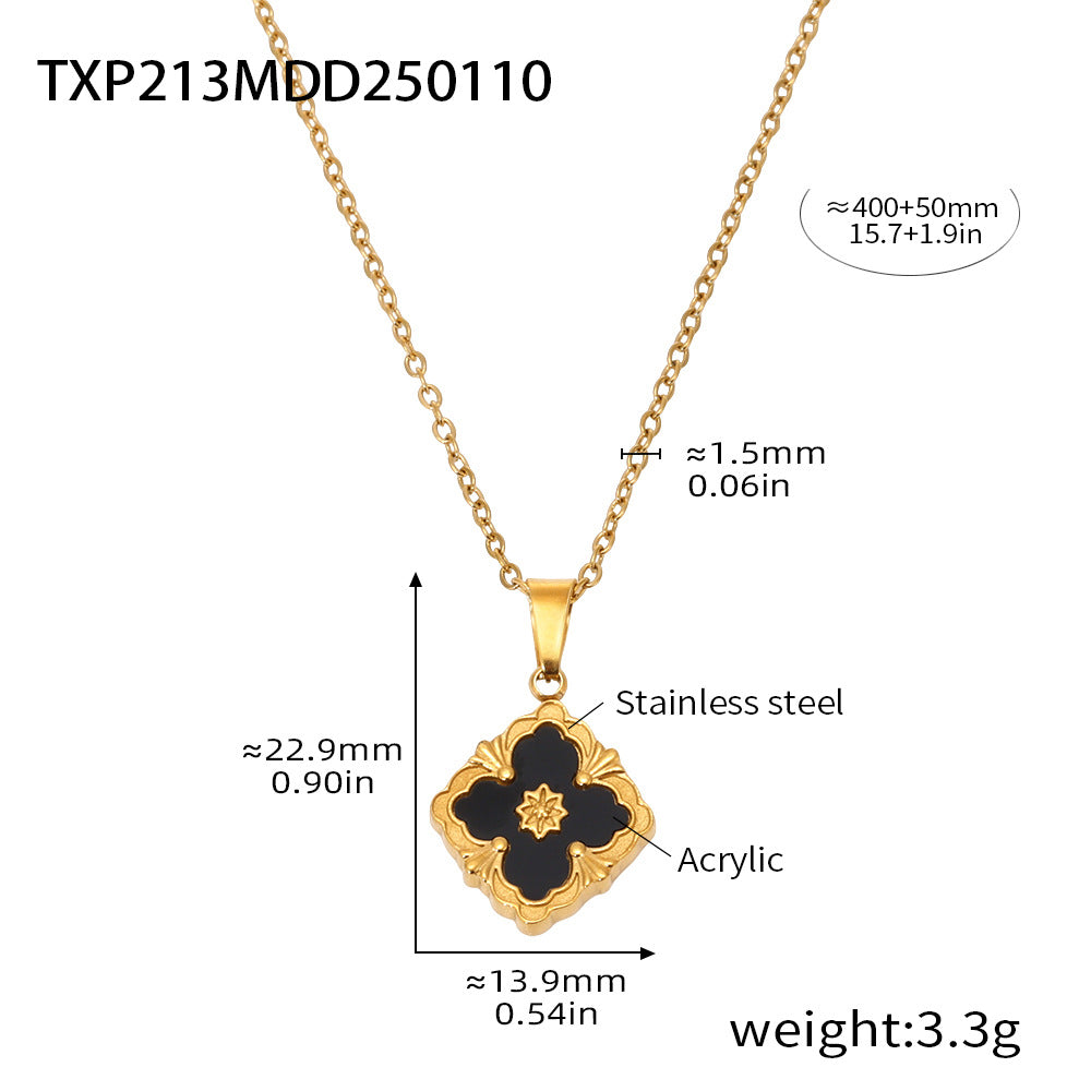 Diamond Four-Leaf Flower Jewelry Set