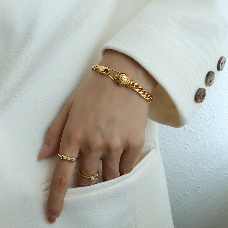 Snake Head Zircon Bracelet