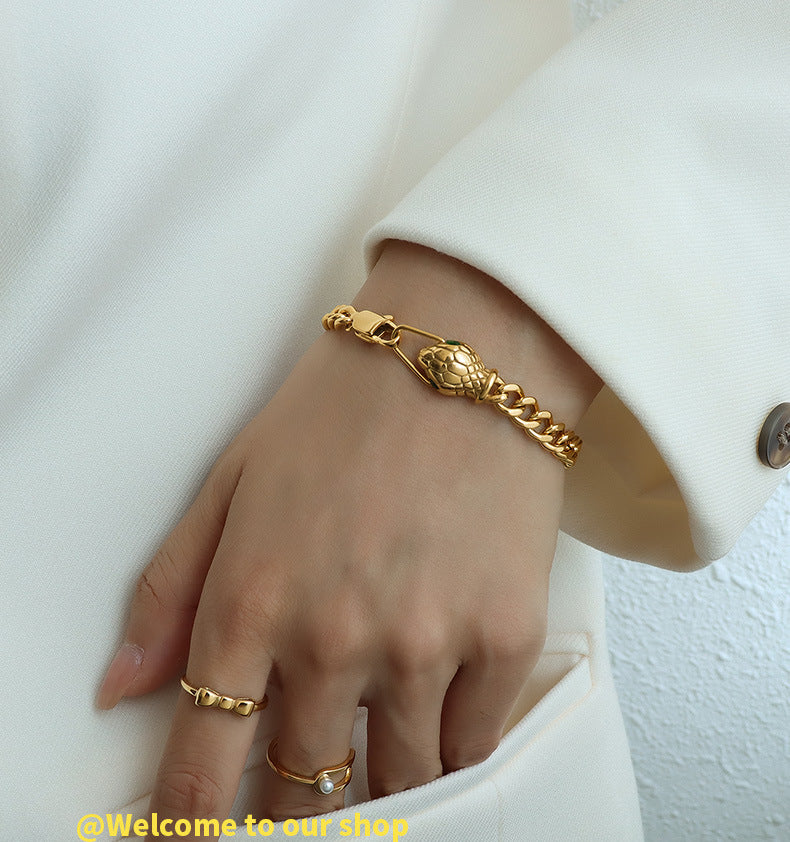 Snake Head Zircon Bracelet